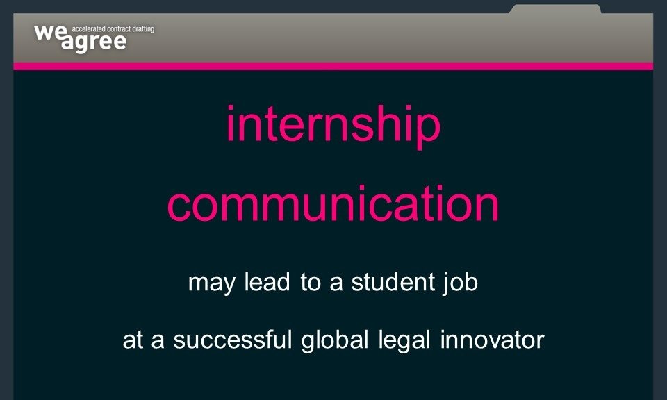 Weagree Internship Communication 27 05 2018 Student Internship