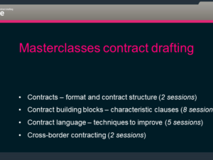 Masterclasses contract drafting
